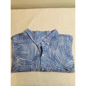 Vineyard Vines Cotton Shirt Mens 2XB 2XL Big Blue Floral Short Sleeve Hawaiian